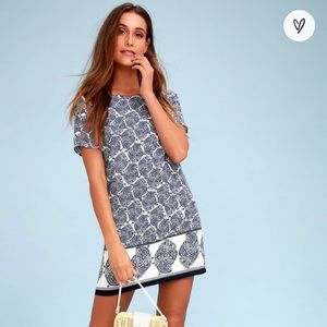 Lulu’s Blue and White Shift Dress